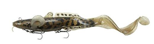 Savage Gear 3D Burbot Ribbontail Fishing Bait, 3 oz, Magic Motor Oil, Realistic Contours & Movement, Durable Construction, Hybrid Line Thru Design, Built-in Glass Rattle, Available in 3 Sizes