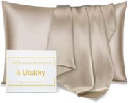 Utukky Pillowcase Silk Pillowcase (As Seen on TV) 19.7 x 27.6 inches (50 x 70 cm), 100% Silk Pillow Cover, 6A Rank, Envelope Type, for Both Sides, Silk Type, Envelope Type, Pillow Case for Beautiful