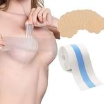 KFLY Boob Tape bobtape for women Large Breasts Self-Adhesive Breathable Bob Tape with 10pcs Nipple Covers (Transparent)