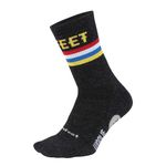 Defeet Woolie Boolie 6" Podium Merino Cycling Running Socks - Charcoal - Size M