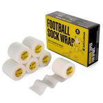 6 Rolls SPORTTAPE Self-Adhesive Football Sock Tape | 5cm x 4.5m - White | Cohesive Bandage Sock Wrap, Shin Pad Tape | Goalkeeper Wrist Tape & Football Ankle Tape | Pet & Vet Wrap for Dogs, Horses