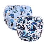 Vicloon Swimming Nappy Reusable, 2 Packs Baby Swim Nappy Comfortable Swim Nappies, Adjustable Size Washable Nappy for Swimming Lessons/Holiday