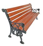 FurniFuture Phant Cast Iron Metalic 3 Seater Metal Bench for Garden Bench for Indoor & Outdoor Park Patio Bench Living Room Terrace Balcony (Pack of 1)