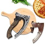 Viking Pizza Cutter Axe, Handmade Viking Methodology Pizza Axe, Professional Sharp Pizza Slicer, Viking Bearded Pizza Slicer for Large Pizza, Viking Camping Kitchen Axe