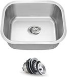 ORLANDO 18x16 inch Undermount 18 Gauge Single Bowl Stainless Steel Kitchen Sink With Strainer