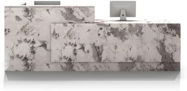 YTElantivo L-Shaped Reception Desk with Counter and Lockable Drawers and Storage,Modern Front Desk Reception Counter for Checkout, Lobby, Beauty Salon