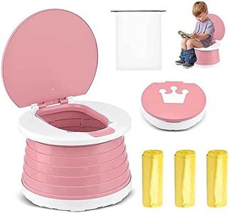 portable foldable potty seat for toddler, Training Toilet Seat Emergency Toilet for Car, Camping, Outdoor, indoor (pink)