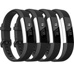 Tobfit for Fitbit Alta/Alta HR Strap, Adjustable Replacement Soft Sport Straps for Fitbit Alta HR and Fitbit Alta (NO Tracker) (Black/Black/Black/Black, Small)