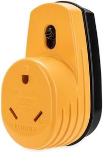 Camco PowerGrip RV Two-Plug 15-Amp to Single 30-Amp Adapter |125 V/1875 W (55225), Yellow
