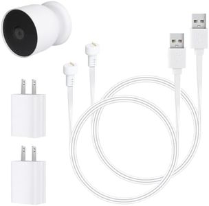 delilyn 2 Pack 10ft/3m Power Cable Compatible with Google Nest Cam Outdoor or Indoor, Battery - Weatherproof Outdoor Power Cord with USB Power Adapter for Nest Camera (Battery) - White