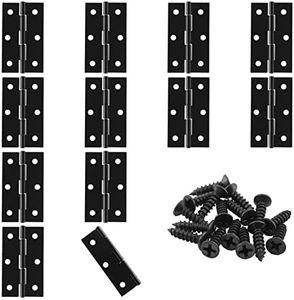 Murtenze 12 Pack 2.5 Inch Door Hinge Cabinet Hinge,Black Butt Hinges Ball Bearing hinges Window Hinges Outdoor Hinges with Mounting Screws