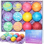 Bath Bombs Gift Set - 12 x 5oz Spa Luxetique Bubble Bath Bomb for Women, Large Fizzies Bombs Rich in Pure Essential Oils & Coconut Oils, Ideal Home Spa Bath Set for Christmas, Birthday