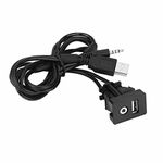 3.5mm AUX Extension Mount Car Boat Dash Flush Mount USB Port 3.5mm AUX Jack Extension Cable Mounting Panel