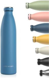 LARS NYSØM Gourde INOX 1000ml | 1L Bouteille d’eau isolée | Gourde étanche pour Le Sport, la Bicyclette, Les Enfants (Calypso Blue, 1000ml)
