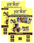 Yorkker Sublimation Paper CERA, Instant Dry, Super White, Matte Heat Transfer Paper for Mug Printing, Mobile Covers, Keychain 100gsm A4,50x2 total100 sheets Use Sublimation Ink Only