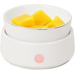 Wax Melt Warmer Candle Warmer Electric 4-in-1 Ceramic Wax Melter Burner for Scented Wax Melts, Candle Jars, Essential Oil, Coffee Home Office Bedroom Aromatherapy Gift & Decor - Upgraded White