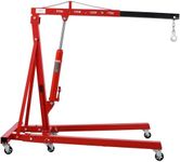 LKJYBG Folding Cherry Picker 2 Ton Capacity Engine Shop Crane Steel Engine Lift with 6 Iron Caster Wheels red One Size