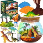RONSTONE Dinosaur Toys for Boys - Dinosaur Terrarium Kit for Kids - Christmas Birthday Gifts for Boys Ages 4 5 6 7 8 Year Old - Light Up DIY Dinosaur Arts and Crafts for Boys and Kids