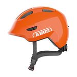 ABUS Smiley 3.0 Children's Helmet, Bicycle Helmet for Toddlers with Deep Fit, Child-Friendly Designs, Space for Pigtail, Unisex, Orange (shiny orange)