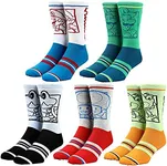 Bioworld Super Mario Split Mens Collectible Crew Sock 5 pack