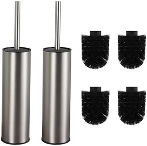 Toilet Brush and Holder,Stainless Steel Toilet Brushes for Bathroom with Holder 2pack Brushed Nickel
