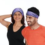 Skudgear Headband for Men & Women - Premium Head Band, Lightweight Moisture Wicking Workout Sweatbands for Running, Gym, Yoga, Cycling, Tennis, Cricket and Other Sports - Unisex Wearability Hair Band with Non-Slip & Quick Drying Head Bands for Long Hair & Short Hairs - Pack of 1, Color - Purple