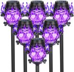 Spooky Skulls Purple Solar Torch Li