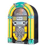 Arkrocket Athena Mini Jukebox/Tabletop CD Player/Bluetooth Speaker/Radio/USB and SD Card Player with Retro LED Lighting System