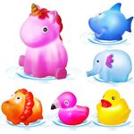 Jovicos Baby Bath Toys, LED Light Up Bath Toys for Babies, 6 Pack Colorful Animals Kids Sensory Toys for Toddler Sensory Toys for Autism