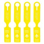 Storite 4 Pack Luggage Tags PVC Luggage Labels for Suitcases with Name Address Phone Number Labels Travel Tag for Baggage Identity ID Labels - Yellow