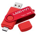 leizhan 256GB USB-C Flash Drive, Type-C USB Drive 3.0 for Samsung Galaxy Note10, S10,Note 9, S9, Note 8,S8,Google Pixel, Red