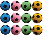 Sponge Soccer Balls Cat Toy,Two Color pet ball,Pet Wide Colorful Springs Cat Toys (Soccer Balls 12PCS)