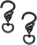 Rierdge Swivel Hooks for Hanging Plant, Heavy Duty Dual 360°Swivels Rotating Hook for Hanging Flower Basket, Bird Feeders, Wind Chimes, 2 Pack