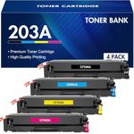 Toner Bank Compatible Toner Cartridge Replacement for HP 203A CF540A 203X CF540X Color LaserJet Pro MFP M281fdw M254dw M280nw M254nw M281cdw M254dn M281fdn M281 Black Cyan Yellow Magenta 4-Pack