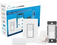 Lutron Diva Smart Dimmer Switch Kit for Caseta Smart Lighting w/ Hub, 2 Dimmers, Remote, 1 Wallplate, and More, Works w/ Alexa, Apple Homekit, and Google Home, No Neutral Req, 150W Single-Pole/3 Way