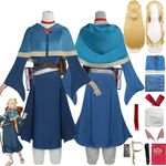 Anime Marcille Donato Cosplay Costume Outfit Delicious in Dungeon Uniform Wig Full Set Halloween Dress Up Suit (XXXL)