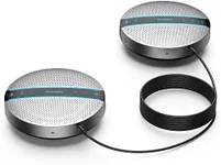 2 in 1 Daisy-Chain Conference Speaker for 12 Attendees, Each Bluetooth Speakerphone with 6 Mics, USB/Dongle/Bluetooth Connection, Compatible with Conferencing Apps for Home Office