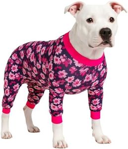LovinPet Puppy Surgical Pajamas for Girls Dogs - Pet Anxiety Relief Onesies, Comfy Stretchy Fabric, Berry Roses Print, Big Dog Surgery Recovery Pajamas, Girl or Boy Dog Party Apparel,Pink XXL