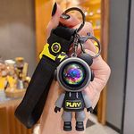 wolpin Polyvinyl Chloride (PVC) 1 Pc Keyring & Keychain For Car, Double Pendant Ring Space Astronaut Keychain Home Key Student Bag, Multicolor