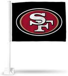 NFL San Francisco 49ers Car Flag, Black, with White Pole