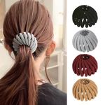 4 Packs Bird Nest Magic Hair Clip, Expandable Birds Nest Hair Clip, Hair Bun Accessories for Women Ponytail, for Thin Thick Fine Curly Hair Accessories, Hair Clips Hair Scrunchies