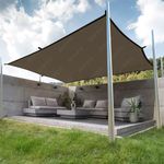 HIPPO Shade Sail 10FTX8FT 230 GSM Sun Shade95% UV Block for Canopy Cover, Outdoor Patio, Garden, Pergola, Balcony Tent (Desert-Storm, Customized, Pack of 1)