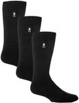 Heat Holders - 3 Pairs Mens 2.3 TOG Winter Warm Original Thermal Crew Socks (7-12, Black)