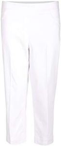 SLIM-SATION Women's Golf Wide Band Pull-On Capri Pant with Real Front Pockets (White,4)