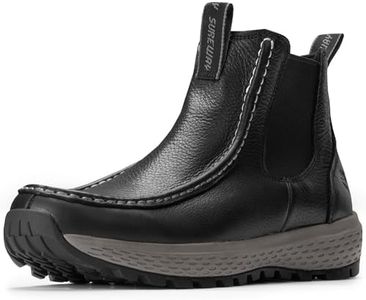SUREWAY Men's Chelsea Boots,Fashion and Comfort Driving Shoes,Leather Moc Toe Outdoor Work Boots,Slip-Resistant Outsole,EH-Rated,All-Weather Rugged Slip-On Work/Casual/Dress Boots Shoes for Men