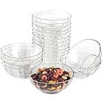 Jucoan 18 Pack 9 oz Mini Glass Bowls, Clear Glass Meal Prep Bowls, Stackable Glass Salad Bowl for Fruits, Cereal, Candy, Yogurt, Dessert, Dips, Nut Candy