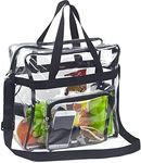 pristu Clear Bag Stadium Approved, Cold-Resistant, Lightweight and Waterproof, Transparent Tote Bag and Gym Clear Bag, See Through Tote Bag for Work, Sports Games and Concerts-12 x12 x6