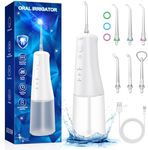 Water Flosser for Teeth Oral Irrigator: Water Dental Picks for Teeth Cleaning 310ML Tank 3 Modes 6 Jet Tips, Portable Water Flosser Cordless IPX7 Waterproof, Rechargeable Teeth Cleaner Pick for Home& Travel