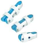 Kecartu Finger Splints, 3-Size Pack Metal Aluminium Padded Finger Support Stabilizer Finger Knuckle Immobilization for Sprains,Injuries,Broken Finger with Soft Foam and Loop Straps for Adults, Blue