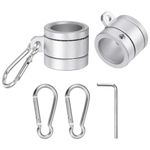 uxcell 2pcs Flag Pole Rings, Aluminum Alloy Flagpole Rings with Bearings, 360 Degree Tangle Free Flag Pole Clips with Hook for 0.75-1.0" Diameter Flagpole (Silver)